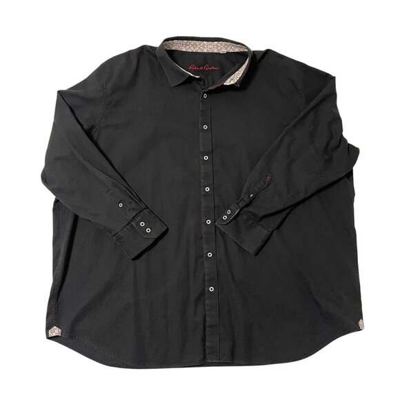 Robert Graham Floral Paisley Black Classic Fit Button Front Shirt size 4XL - Picture 1 of 6